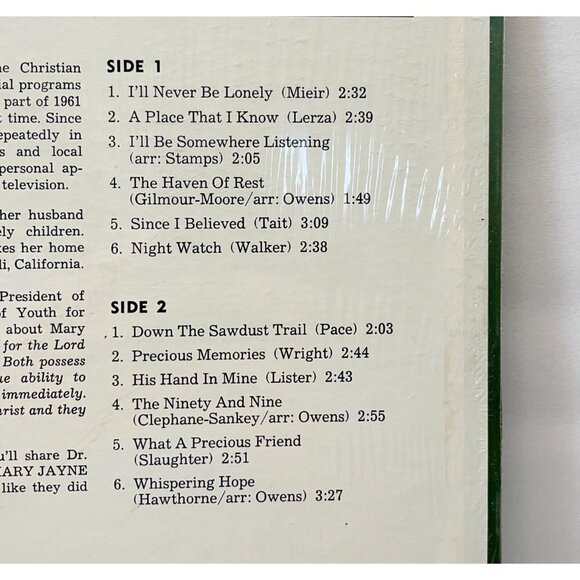 Mary Jayne and Polly Singing Together Vinyl LP Christian Gospel in Shrink VG+ - Picture 6 of 6